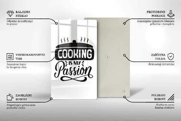 Tocător sticlă Cooking is my passion