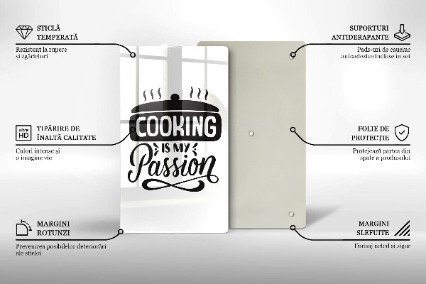 Tocător sticlă Cooking is my passion