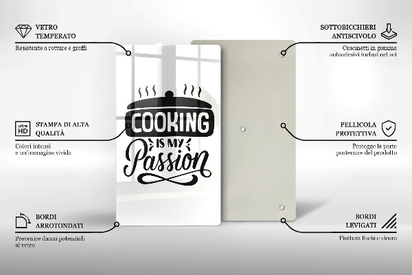 Tocător sticlă Cooking is my passion