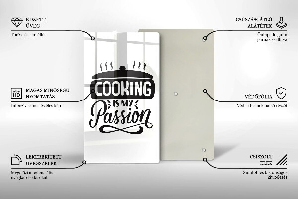 Tocător sticlă Cooking is my passion