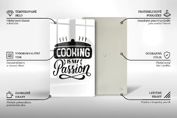 Tocător sticlă Cooking is my passion