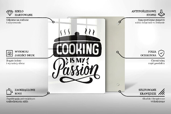 Tocător sticlă Cooking is my passion