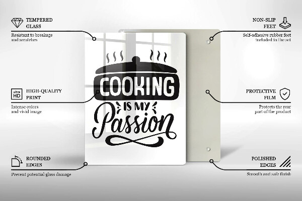 Tocător sticlă Cooking is my passion