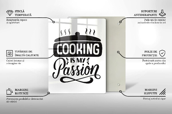 Tocător sticlă Cooking is my passion