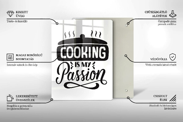 Tocător sticlă Cooking is my passion