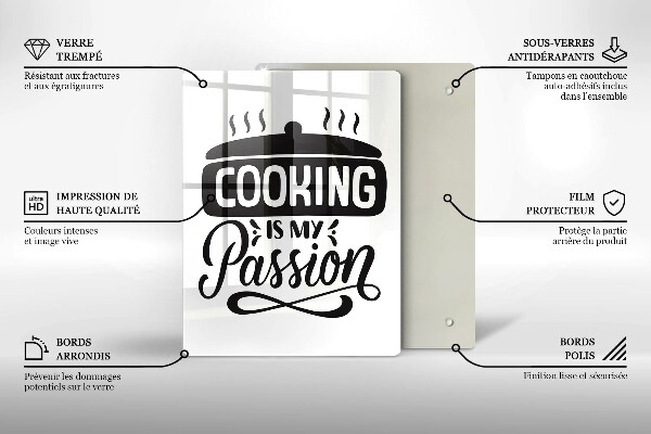 Tocător sticlă Cooking is my passion