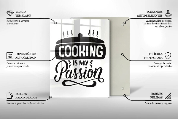 Tocător sticlă Cooking is my passion