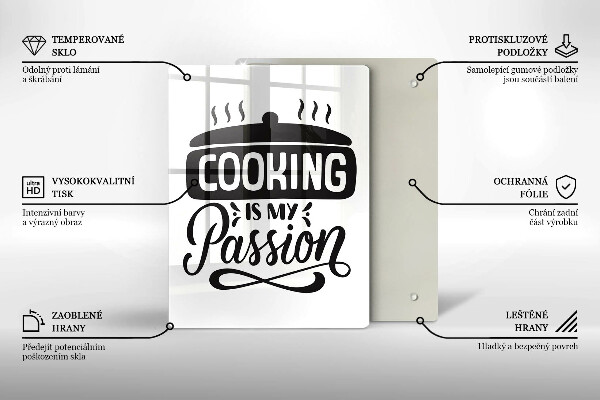 Tocător sticlă Cooking is my passion