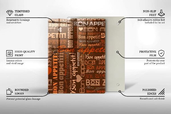 Tocător sticlă Bon appetit