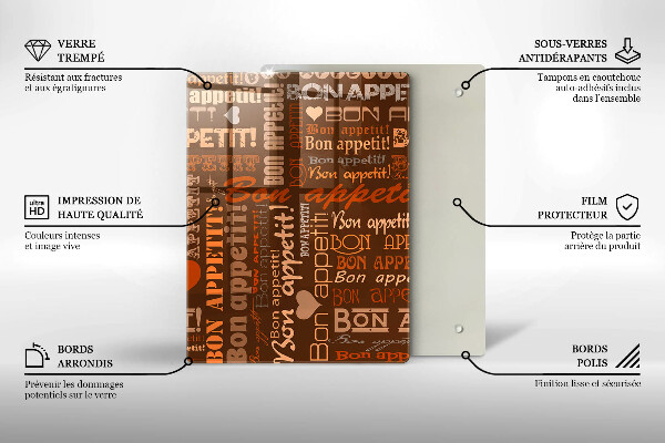 Tocător sticlă Bon appetit