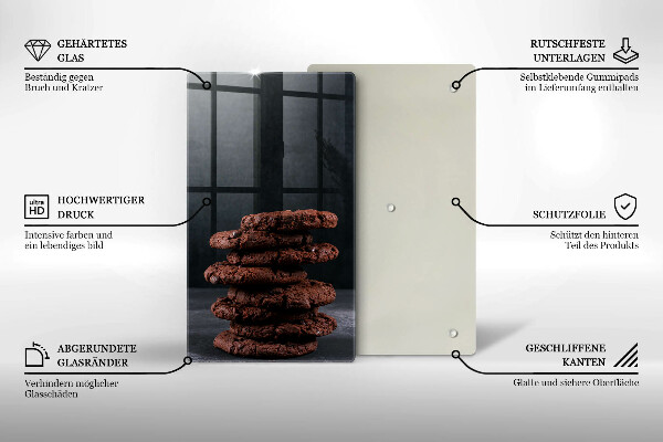 Tocător sticlă Prăjituri cu ciocolată