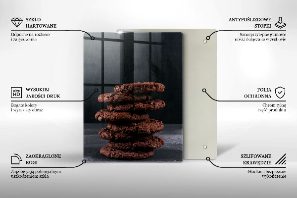 Tocător sticlă Prăjituri cu ciocolată