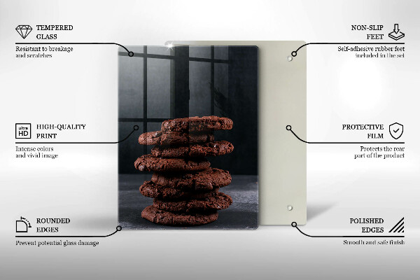 Tocător sticlă Prăjituri cu ciocolată