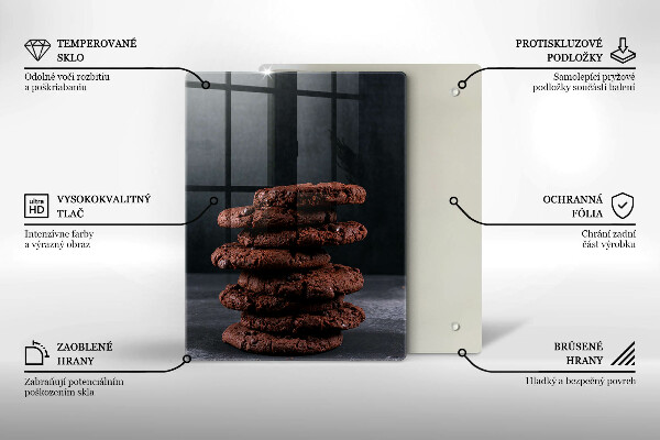 Tocător sticlă Prăjituri cu ciocolată