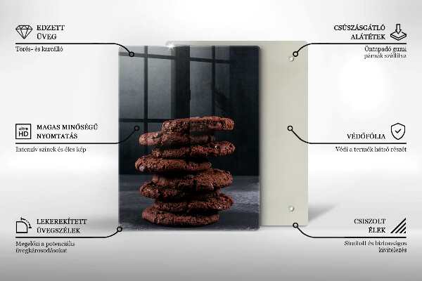 Tocător sticlă Prăjituri cu ciocolată