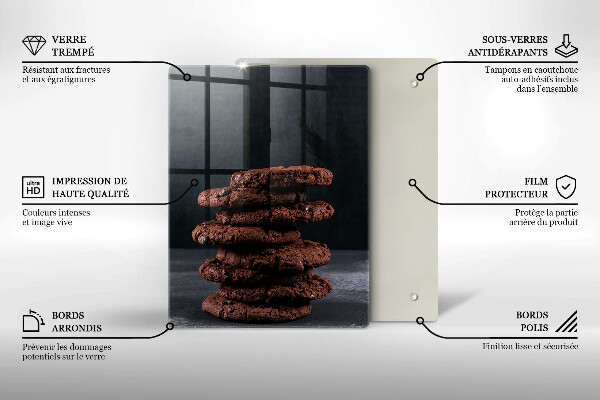 Tocător sticlă Prăjituri cu ciocolată