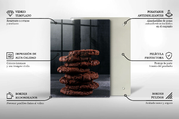 Tocător sticlă Prăjituri cu ciocolată