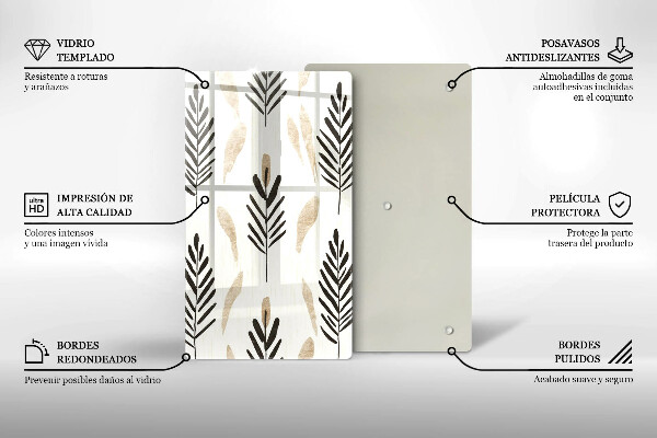 Tocător sticlă Plante Boho