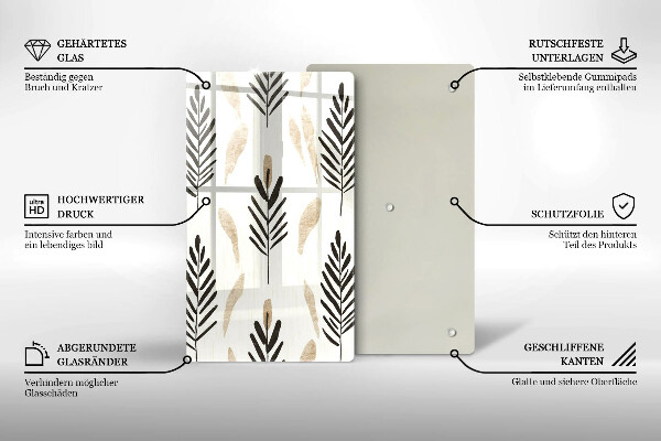 Tocător sticlă Plante Boho