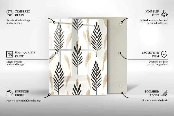 Tocător sticlă Plante Boho