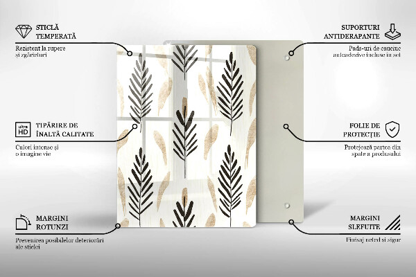 Tocător sticlă Plante Boho