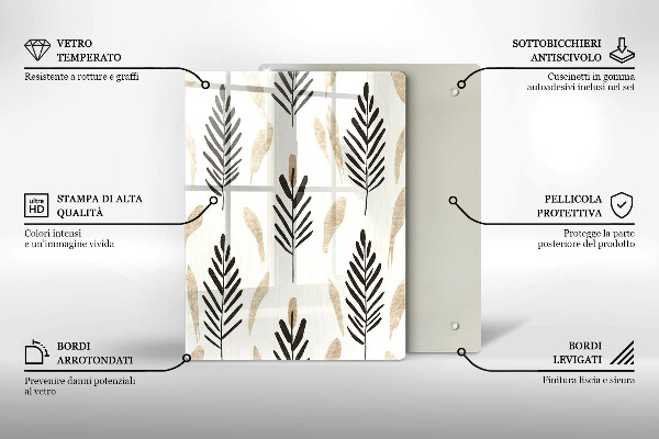 Tocător sticlă Plante Boho