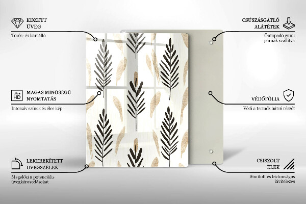 Tocător sticlă Plante Boho