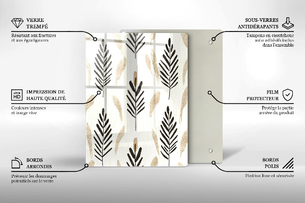 Tocător sticlă Plante Boho