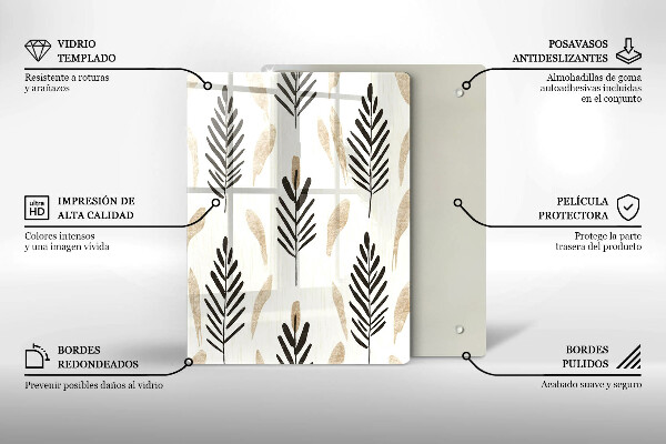 Tocător sticlă Plante Boho