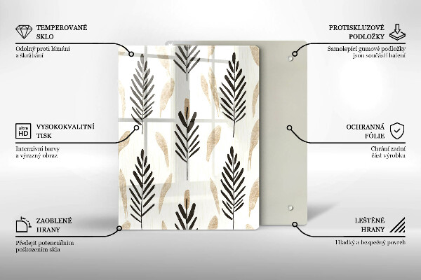 Tocător sticlă Plante Boho