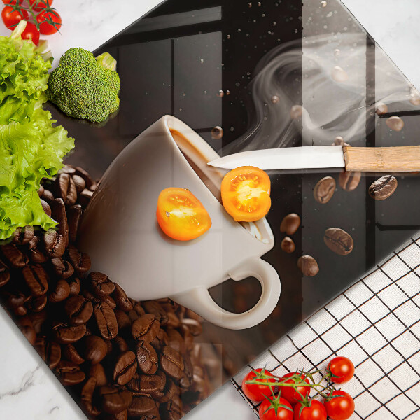 Tocător sticlă ceașcă fierbinte de cafea