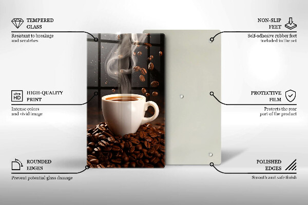 Tocător sticlă ceașcă fierbinte de cafea