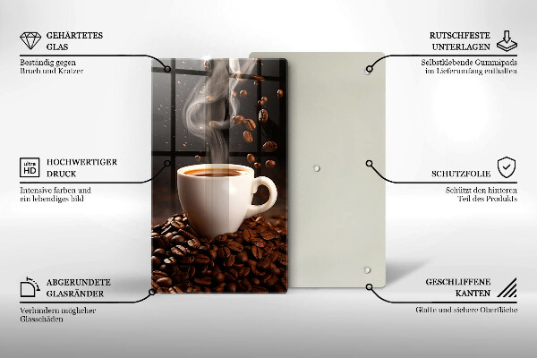 Tocător sticlă ceașcă fierbinte de cafea