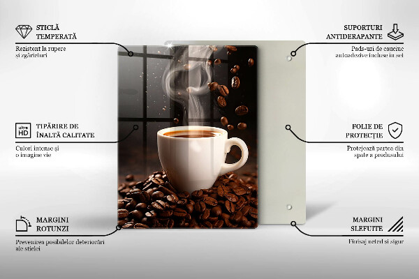 Tocător sticlă ceașcă fierbinte de cafea