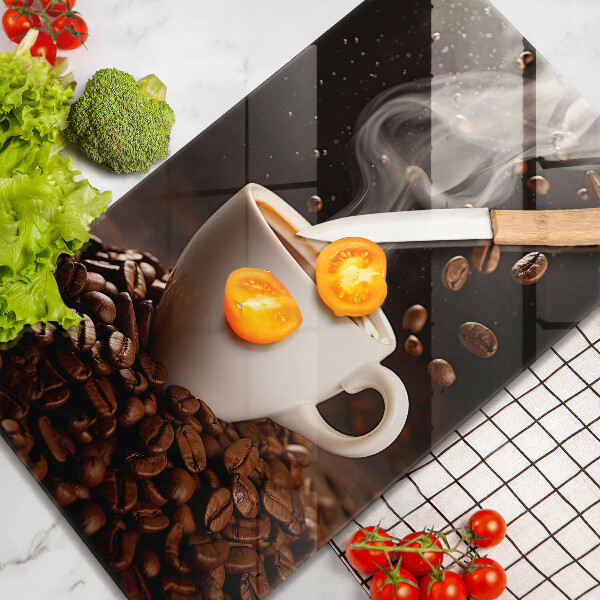 Tocător sticlă ceașcă fierbinte de cafea