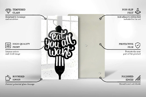 Tocător sticlă Eat all you want