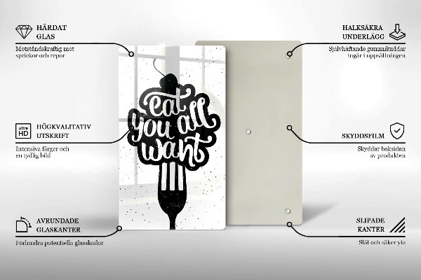 Tocător sticlă Eat all you want