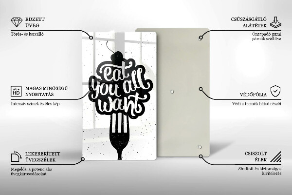 Tocător sticlă Eat all you want