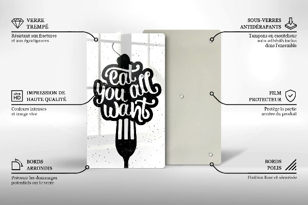 Tocător sticlă Eat all you want