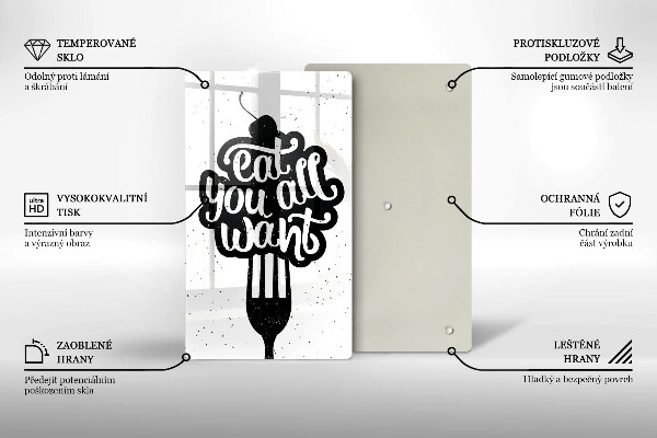 Tocător sticlă Eat all you want