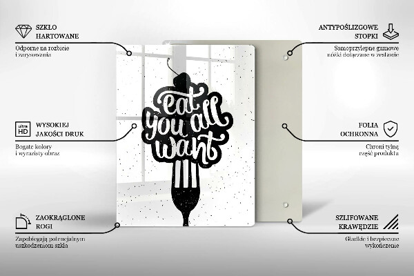 Tocător sticlă Eat all you want