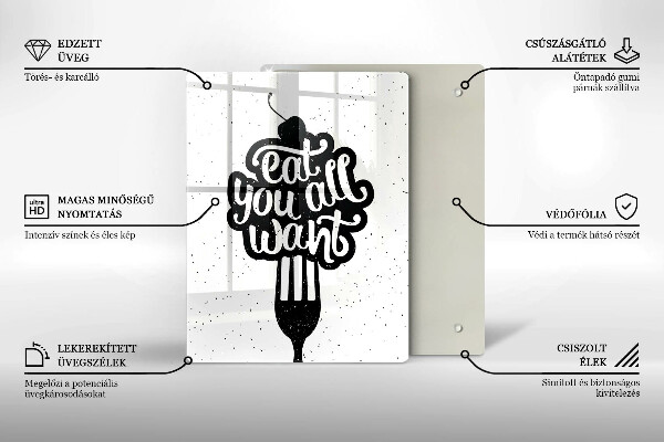 Tocător sticlă Eat all you want