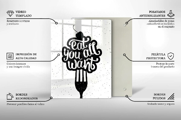 Tocător sticlă Eat all you want