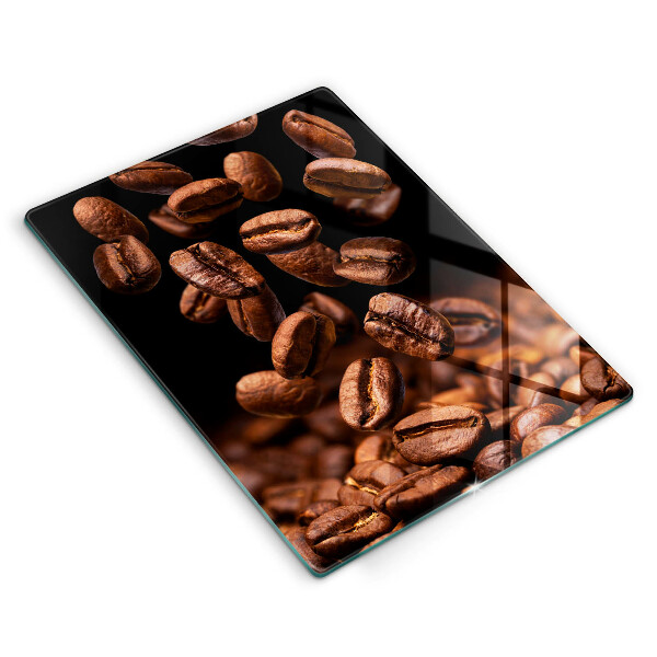 Tocător sticlă Boabe de cafea maro