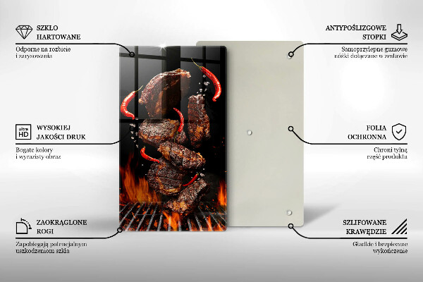 Tocător sticlă Carne la gratar