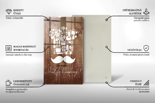 Tocător sticlă I like cooking