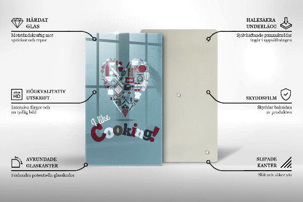 Tocător sticlă I like cooking