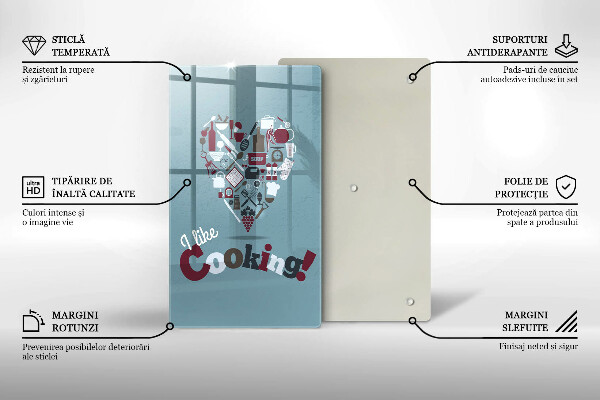 Tocător sticlă I like cooking