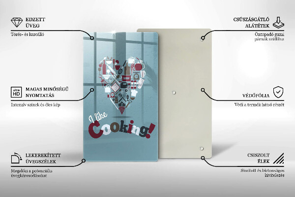 Tocător sticlă I like cooking