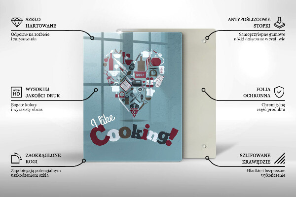 Tocător sticlă I like cooking